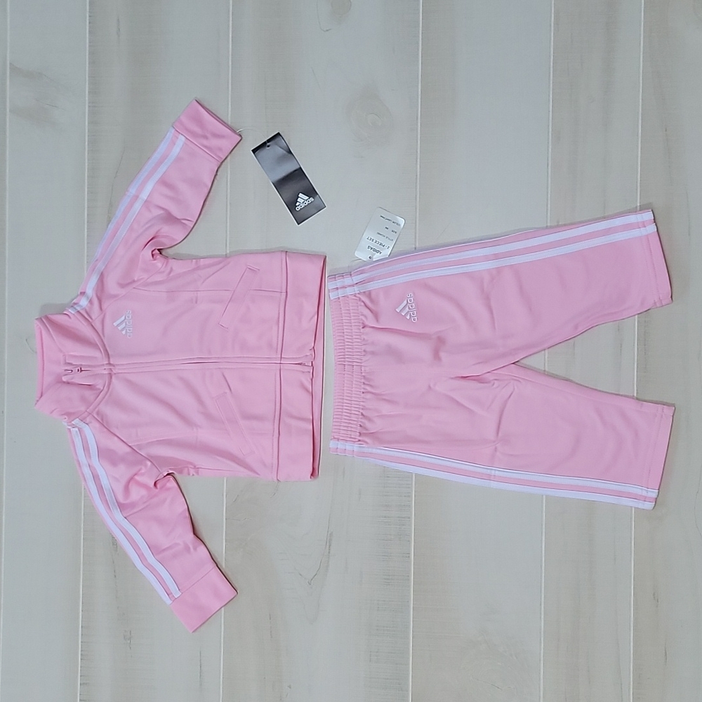 Adidas light pink track suit baby 9M